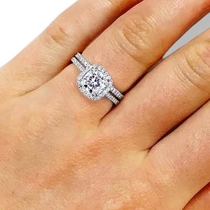White Sapphire Sterling Silver Plated Ring